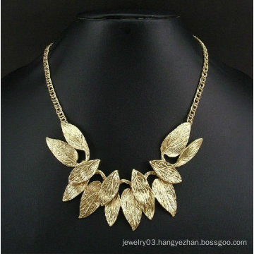 punk multi layer leaves jewelry gold chain necklace